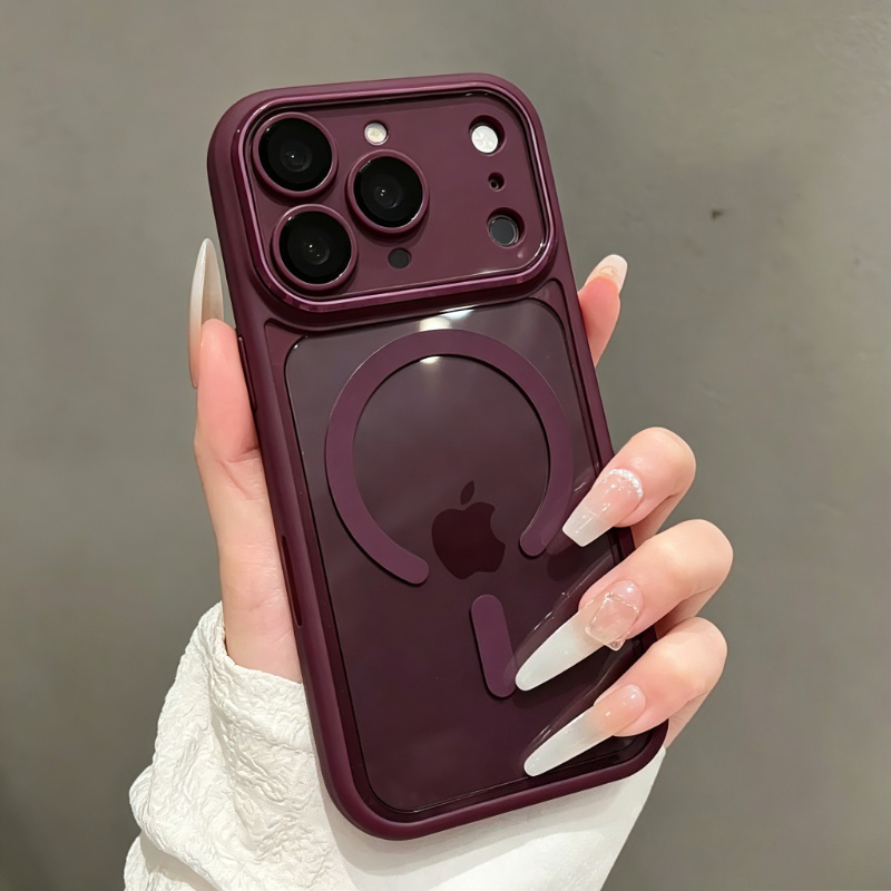 Clear Shockproof Bumper Case - Funda magnética transparente de lujo con