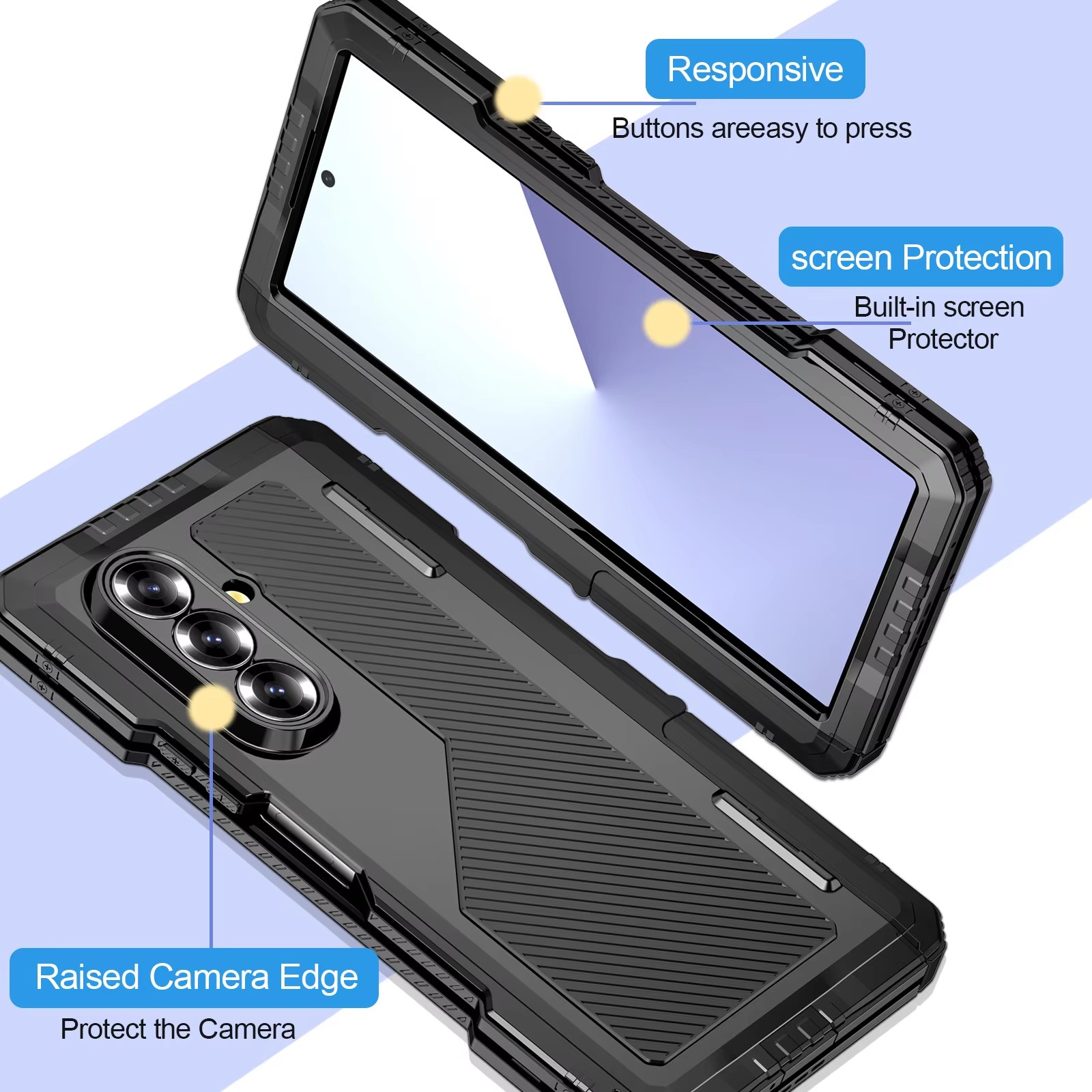 Heavy Duty 360 Full Body Protective Case - Para Saumsung Z Fold 7 6